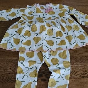 baby girls mud pie pear outfit 6-9 months